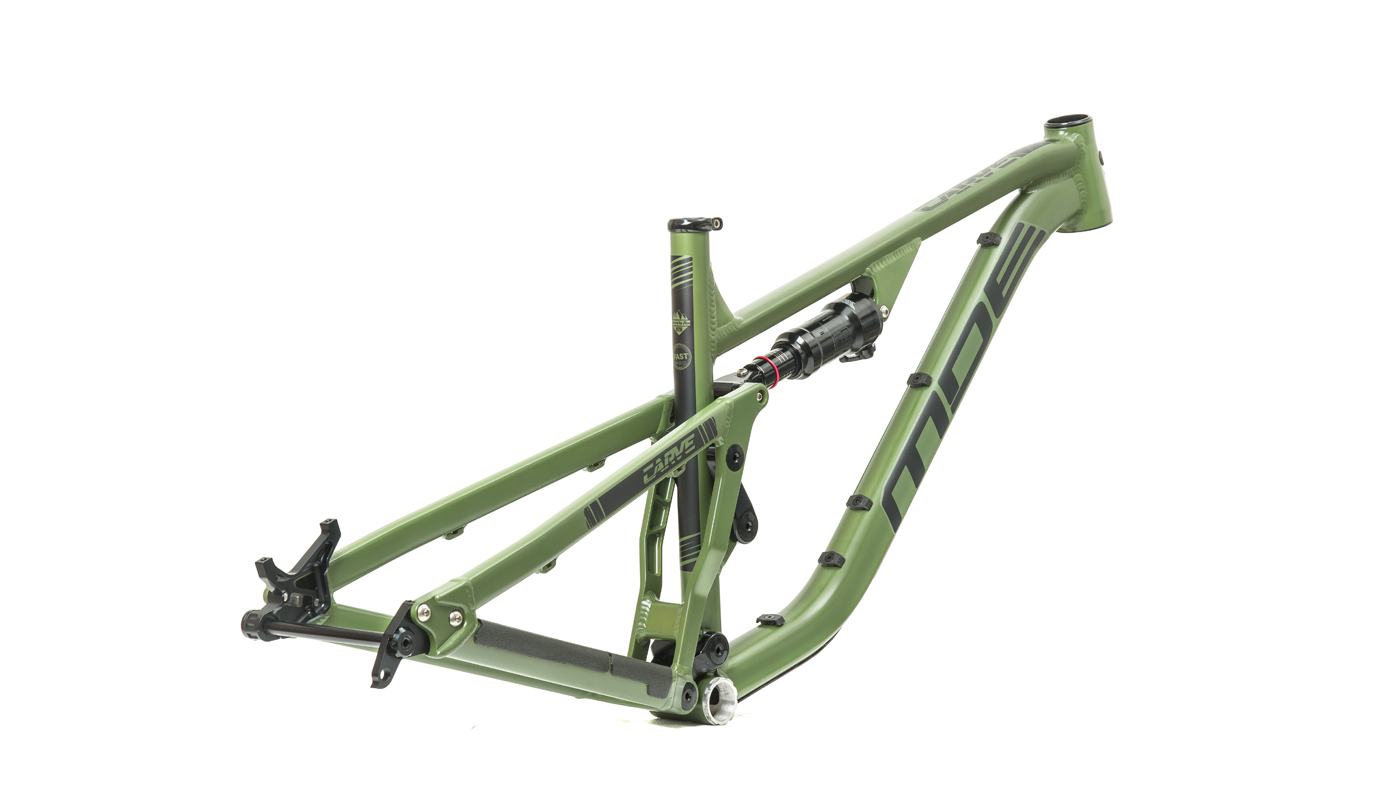 Mde Bikes Born in the Alps Carve 29 frameset Army Green 34 Back Side Rear