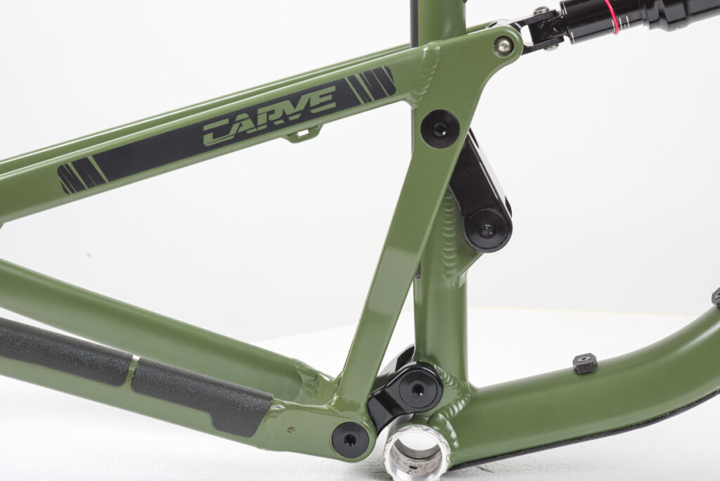 Mde Bikes Born in the Alps Carve 29 frameset Army Green Rear Swing Arm Suspension Links