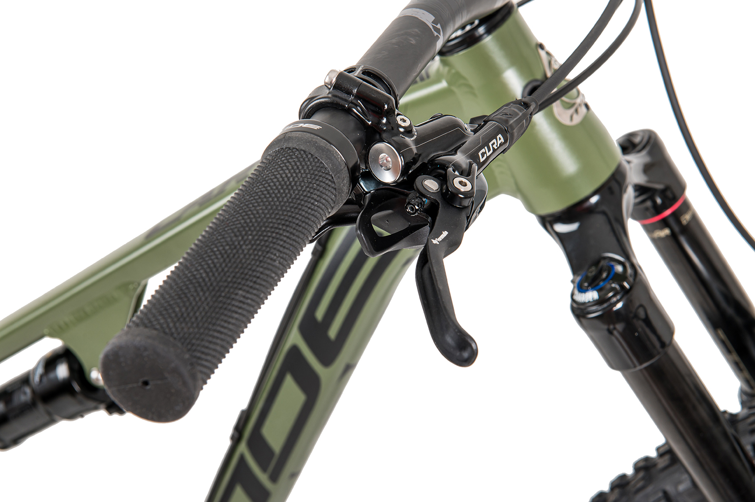 Mde 2021 Born in the Alps Carve 29 Race Bike Army Green Grip Lockon detail