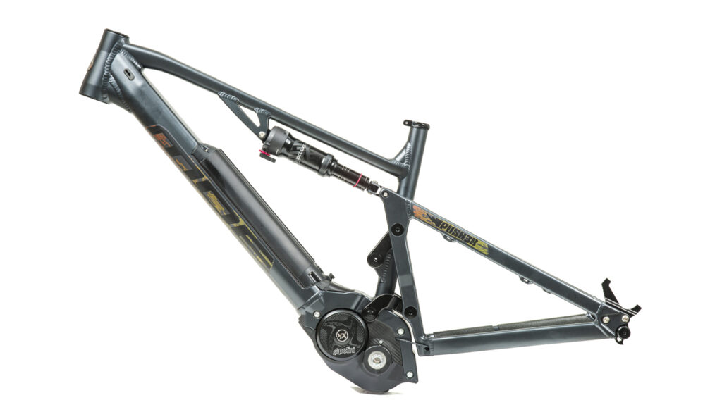 Mde Bikes Born in the Alps Push3r Ebike Frameset Polini Ep3 Mx 3/4 Back side