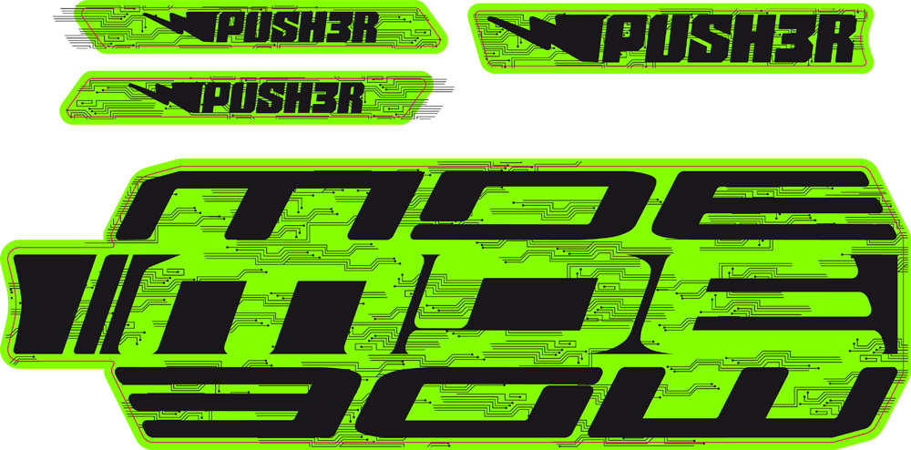 Decals Kit Push3 2021 Fluo Green Black