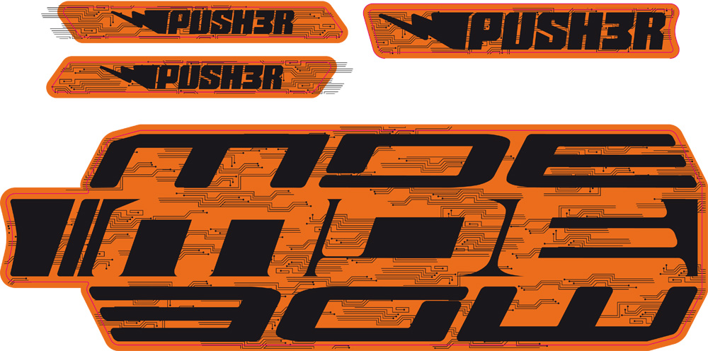 Decals Kit Push3 2021 Fluo Orange Black