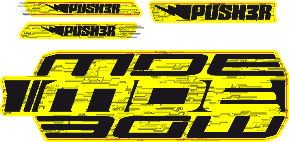 Decals Kit Push3 2021 Fluo Yellow Black