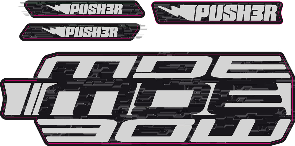 Decals Kit Push3 2021 Lite Stealth Grey Inverted